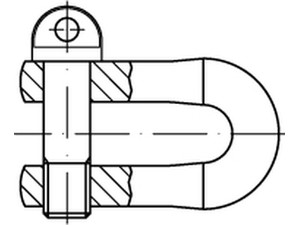 DIN 82101 Stahl Form A galvanisch verzinkt Schäkel, geschmiedet Produktbild