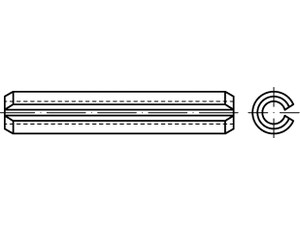 ISO 8752 Federstahl galvanisch verzinkt Spannstifte (-hülsen), geschlitzt, schwere Ausführung Produktbild