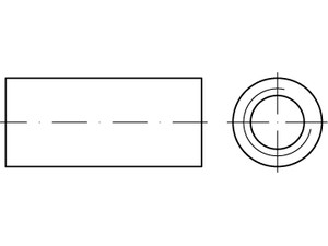 Artikel 88088 A 2 Verbindungsmuffen, rund, durchgehendes Innengewinde Produktbild