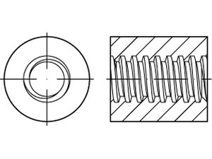 Artikel 88089 Stahl Rundmuttern mit Trapezgewinde, Höhe = 1,5 d Produktbild