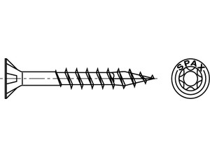 Artikel 88091 St. SPAX Seko-T-Tg Oberfläche WIROX SPAX Holzbauschrauben mit Spitze, SPAX MULTI-Senkkopf, Teilgewinde, T-STAR Produktbild
