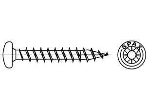 Artikel 88093 Stahl SPAX Ruko-Z Oberfläche WIROX SPAX Universalschrauben mit Spitze, SPAX MULTI-Halbrundkopf, Pozidriv-KS Produktbild