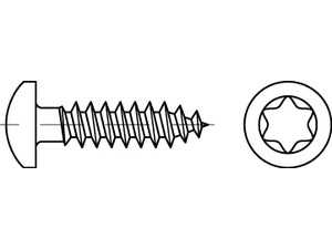 Artikel 89096 Stahl CE Ruko-ISR galvanisch verzinkt Spanplattenschrauben, Halbrundkopf, ISR = Innensechsrund Produktbild img1 S
