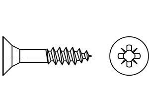Artikel 89097 Stahl CE Seko-Z-Tg galvanisch verzinkt Spanplattenschrauben, Senkkopf, Pozidriv-Kreuzschlitz, Teilgewinde Produktbild img1 S