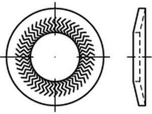 Artikel 88124 Federstahl Form M zinklamellenbesch. TECKENTRUP-Sperrkantscheiben für Fkl. 8.8/10.9, für normale Kopfaufl. Produktbild img1 S