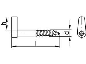 Artikel 88143 Stahl Typ 10 galvanisch verzinkt Winkelschraubhaken Typ 10, mit Holz- schrauben-Gewinde, mit ISR-Antrieb Produktbild