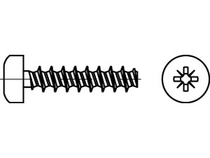 Artikel 88200 Stahl geh. RST-Z galvanisch verzinkt Gewindefurchende Schrauben f. Kunststoff LIKO, Pozidriv-KS Produktbild img1 S