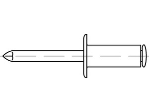 Artikel 88404 Niet A 2 A Dorn A 2 Offene Blindniete mit Sollbruchdorn, ~DIN 7337/ISO 15983, Flachkopf Produktbild