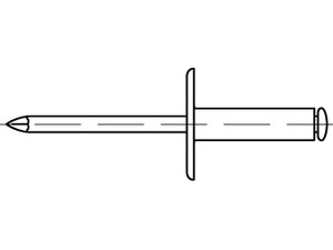 Artikel 88409 Niet Al-Leg. C-K 14 Dorn Stahl, verz. Offene Blindniete mit Sollbruchdorn, ~DIN 7337, großer Flachkopf (Ø = 14) Produktbild