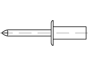 Artikel 88420 Niet Al-Leg. CAP- F Dorn Stahl Geschlossene Blindniete mit Sollbruchdorn, ~ISO 15973, Flachrundkopf Produktbild img1 S