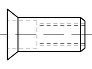 Artikel 88424 A 2 (1.4567) S Blindniet-Muttern, rund, offen, Senkkopf 90° Produktbild