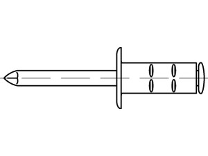 Artikel 88474 Niet Al-Leg. MB-A Dorn A 2 Offene Blindniete mit Sollbruchdorn, Flachkopf, Mehrbereichsschaft Produktbild