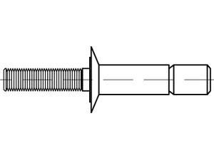 Artikel 88477 Niet St. verz. MEGA-S Dorn Stahl, verz. gelb Offene Blindniete mit Sollbruchdorn, Senkkopf 97°, für hochfeste Nietung Produktbild img1 S
