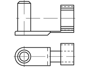 DIN 71752 Stahl Artikel 88752 galvanisch verzinkt Federklapp-Bolzen (ES-Bolzen) Gabelköpfe DIN 71752 Produktbild