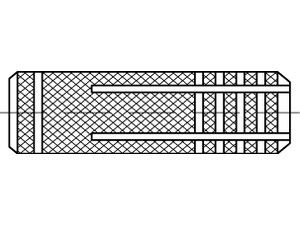 ART 88910 Metalldübel gerändelt Messing M 5 / 6,5 x 21 S Produktbild