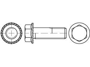Artikel 88933 90 Sperrzahn flZn/TL 480h (zinklamellenbe.) Sechskant-Flanschschrauben mit Sperrzähnen, Flansch, Gewinde bis Kopf Produktbild img1 S