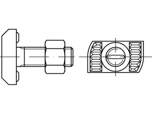Artikel 88941 Mu A 4 HZS 41/22 Hammerkopf-/Halfen-Schrauben, mit Sechskantmutter Produktbild img1 S