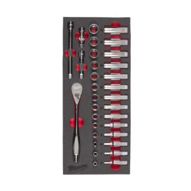 Milwaukee 3/8" Ratschen- & Steckschlüsseleinsätze 32-teilige Einlage für Werkstattwagen 78 cm Produktbild