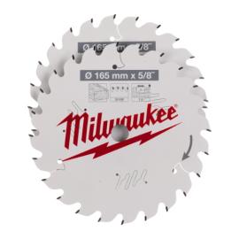 Milwaukee Kreissägeblatt Holz für Akku-Handkreissä 2x 165/15,87 mm Z24 Wechselzahn Produktbild