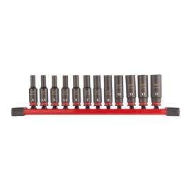 Milwaukee SHOCKWAVE Schlagnuss 1/4" lang Set 12-teliges Set auf Schiene Produktbild