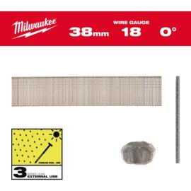 Milwaukee Stauchkopf-Nägel 18 Gauge für M18CN18GS 1,05 x 1,25 x 38 mm Edelstahl, 0° Produktbild