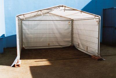 Bauzaunzelt m. Zaunteil 3,50x3,50mtr. müba Produktbild img1 L