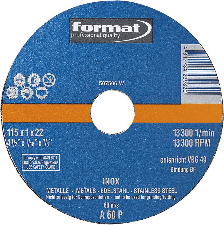 Trennscheibe gerade für V2A 115x1mm FORMAT Produktbild img1 L