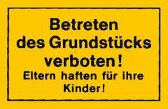 Verbotsschild 250x150mm Betreten des Grundstücks Produktbild img1 L