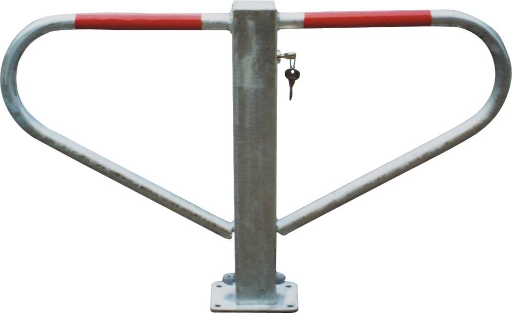 Parkplatzsperre H500xB800 mm verzinkt mit Profilzylinder zum Aufdübeln Schake Produktbild img1 L