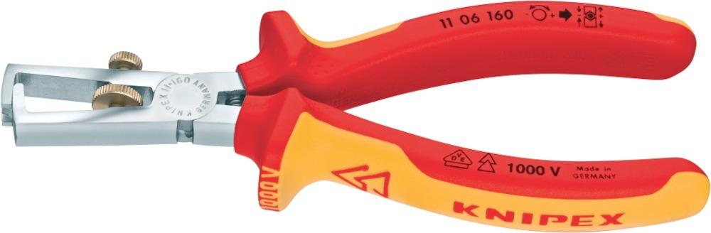 Abisolierzange VDE mit Mehrkomponenten-Griffen 160mm qmm KNIPEX Produktbild img1 L