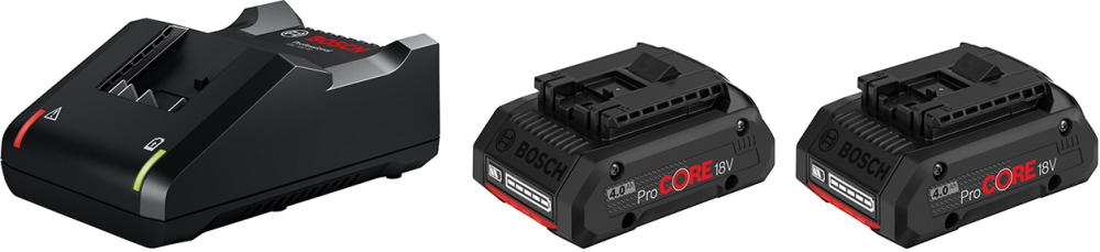 Akku-Starter Set ProCore 18,0 V 2 x 4,0 Ah Bosch Ladegerät GAL 1840 Karton Produktbild img1 L