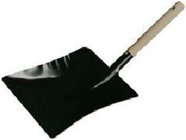 Kehrschaufel Metall schwarz m.Holzgriff Produktbild