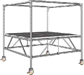 Rollbock Staro Plattform B1950xT1950 mm Plattformhöhe 0,80-1,90m Arbeitshöhe 2,80-3,90 m Produktbild