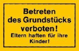Verbotsschild 250x150mm Betreten des Grundstücks Produktbild