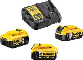 Akku-Starter Set DCB115P3 DeWalt 3x18,0 V 5,0 Ah Ladegerät DCB115 Karton Produktbild