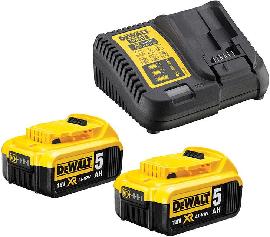 Akku-Starter Set DCB115P2 DeWalt 2x18,0 V 5,0 Ah Ladegerät DCB115 Karton Produktbild