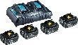 Power Source Kit 18,0 V 5,0 Ah Makita 4x18,0V 5,0 Ah Ladegerät DC18RD Karton Produktbild img1 S