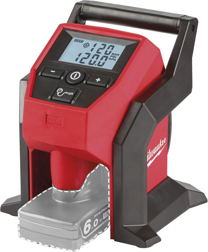 Akku-Kompressor solo M12 BI-0 Milwaukee ohne Akku ohne Ladegerät Karton Produktbild img1 L