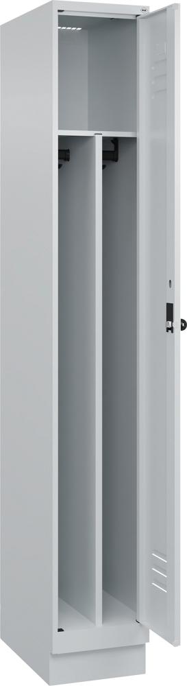 Garderobenschrank Classic PLUS, mit Trennwand unterhalb des Ablagebodens, mit Sockel Produktbild img1 L