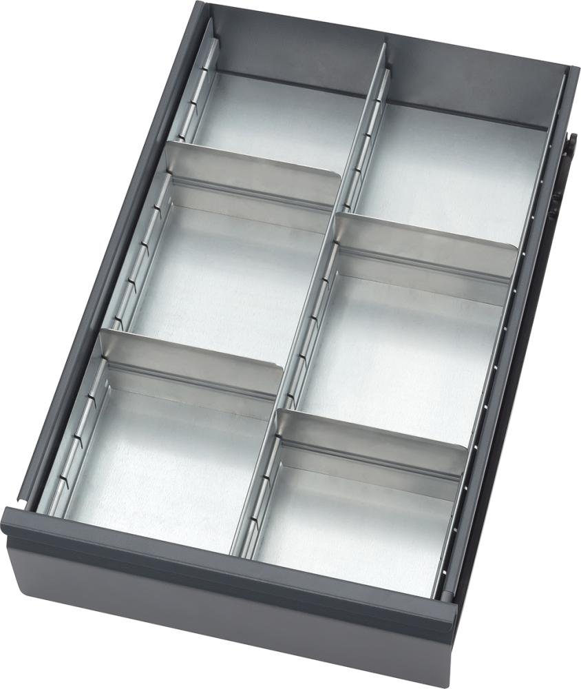 Schubladen-Einteilungsset, 1 Längsteiler, 4 Trennbleche Produktbild img1 L