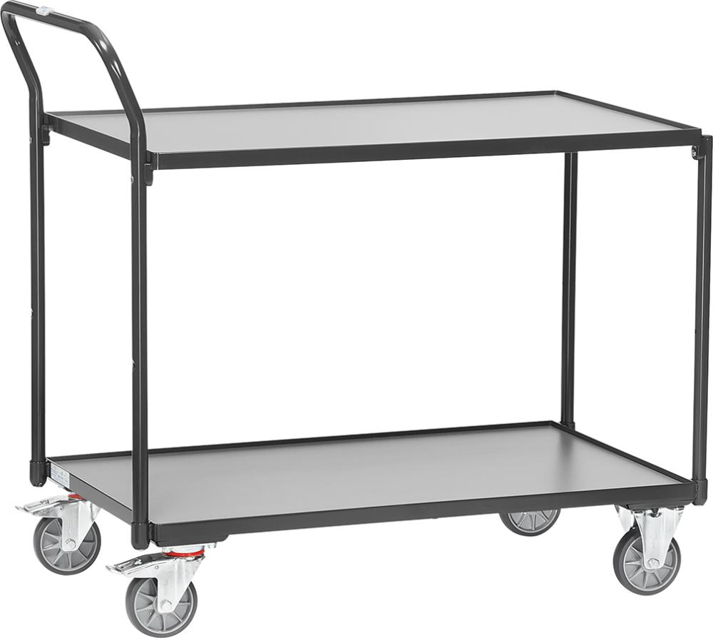 Leichter Transportwagen, 2 Ladeflächen, Schiebegriff hochstehend Produktbild img1 L