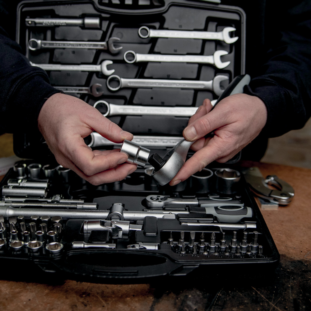 Schraub-Werkzeuggarnitur 1/4 Zoll und 1/2 Zoll, 82-teilig Produktbild img3 L