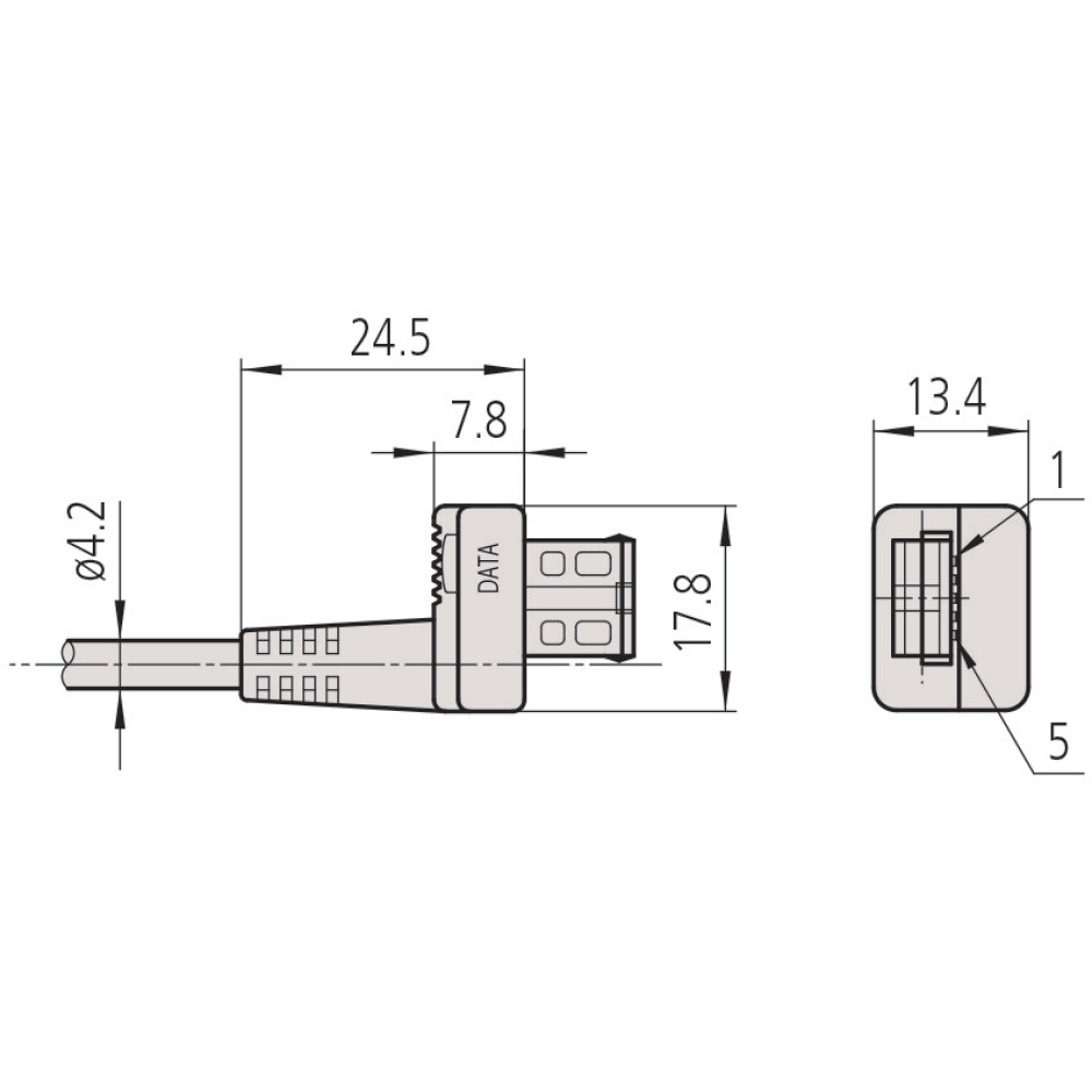 Signalleitung Form C, gerade, Datentaste Produktbild img3 L