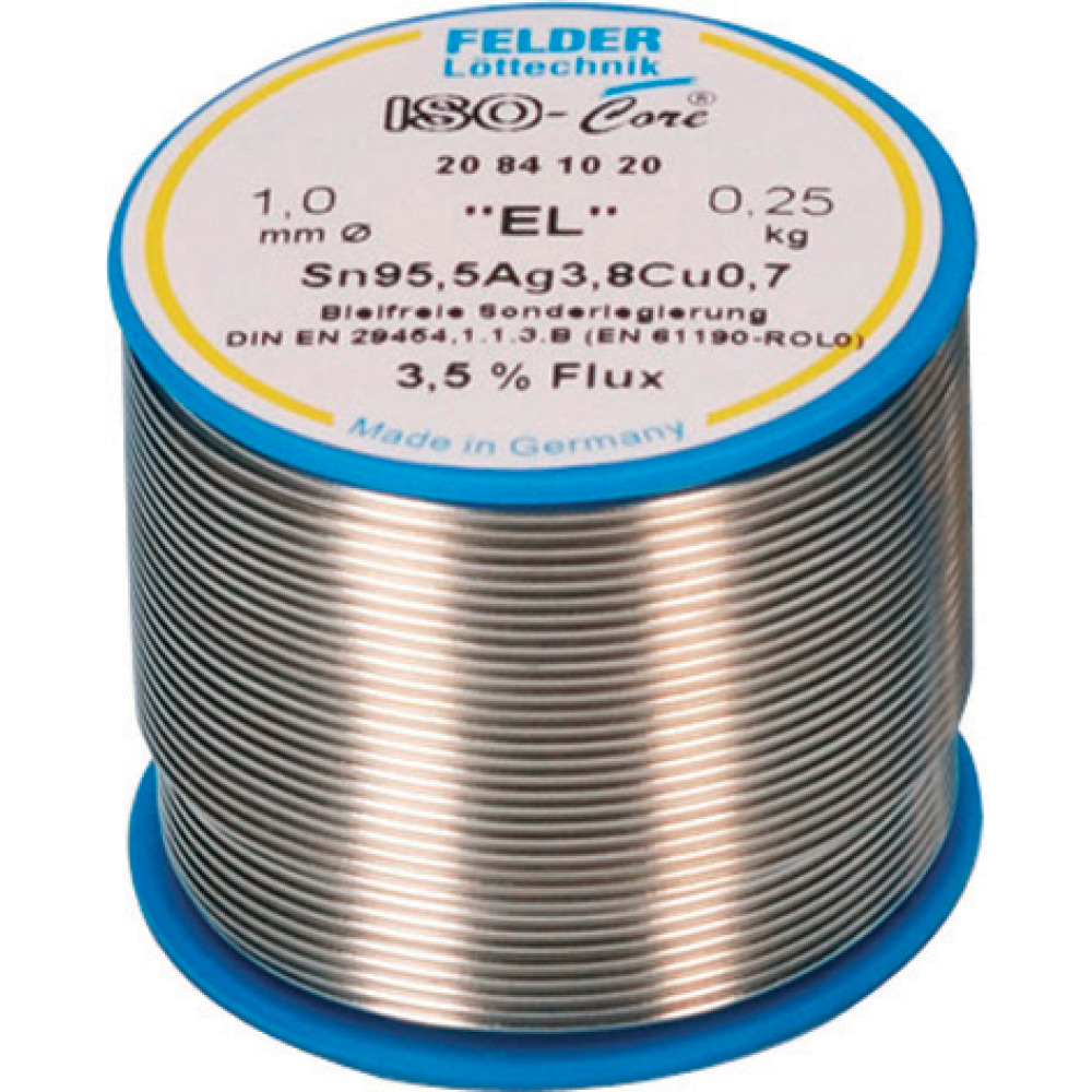 Lötdraht ISO-Core® EL, Sn95,5Ag3,8Cu0,7, bleifrei, Ø 1,0 mm, 1000 g Produktbild img1 L