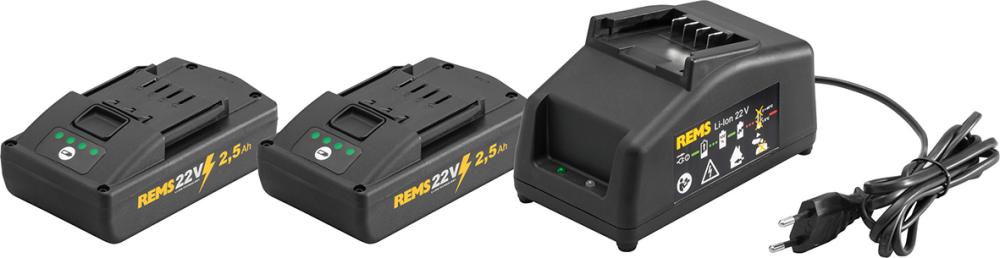 Starter Set 21,6 V, 2,5 Ah 2x21,6 V 2,5 Ah Ladegerät Karton Produktbild img1 L