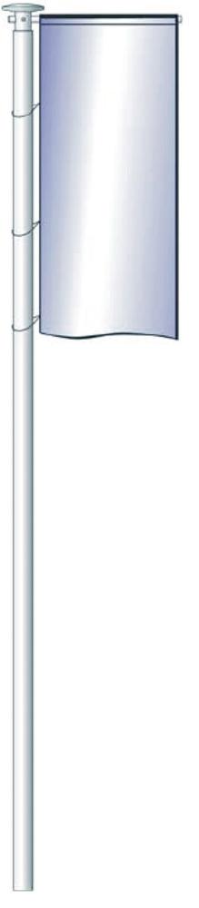 Zylindrischer Aluminium-Fahnenmast mit Ausleger, H-DKA  hissbar Produktbild img1 L