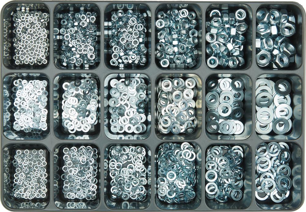 Muttern-, Scheiben- und Federringe-Sortiment, verzinkt Produktbild img1 L