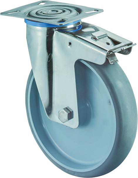 Lenkrolle Edelstahl mit Totalfeststeller Produktbild img1 L