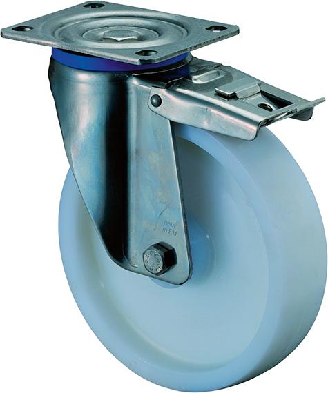 Lenkrolle Edelstahl mit Totalfeststeller, Schwerlastausführung Produktbild img1 L