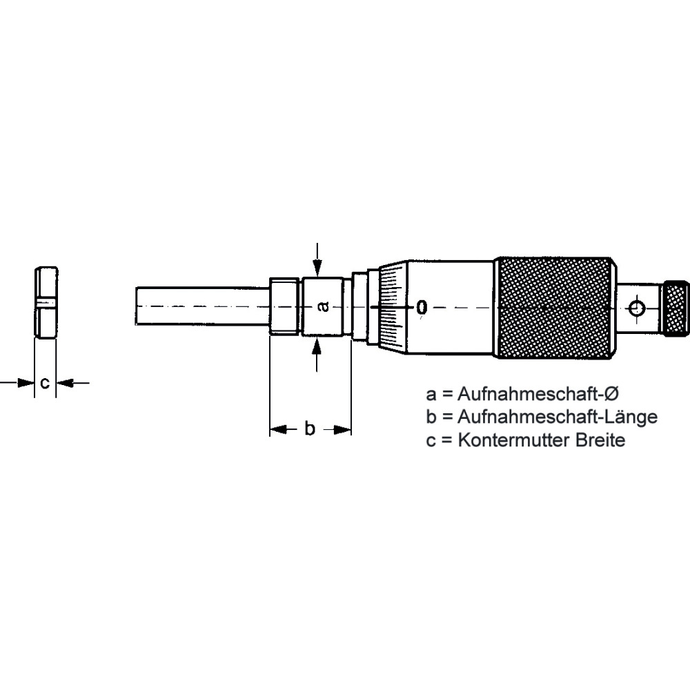 Einbaumesschraube, 0,01 mm, mit Kontermutter, Mb 0-25 mm Produktbild img2 L